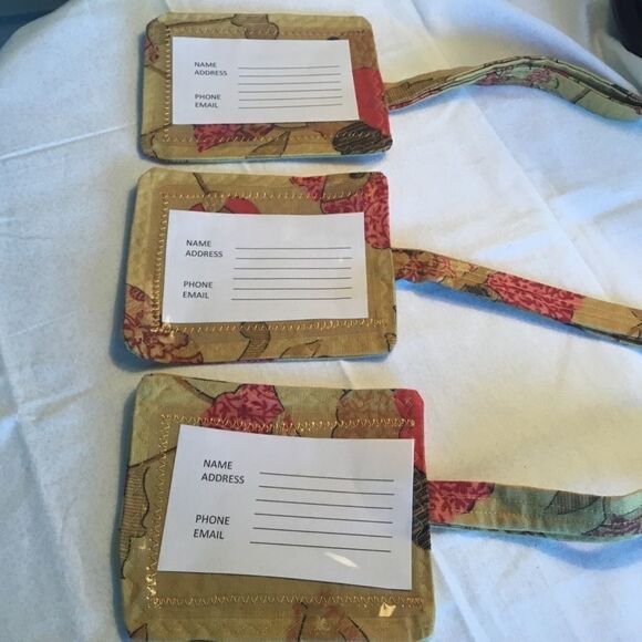 NWOT. Handmade set of 3 Luggage/Backpack Tags - Picture 1 of 5